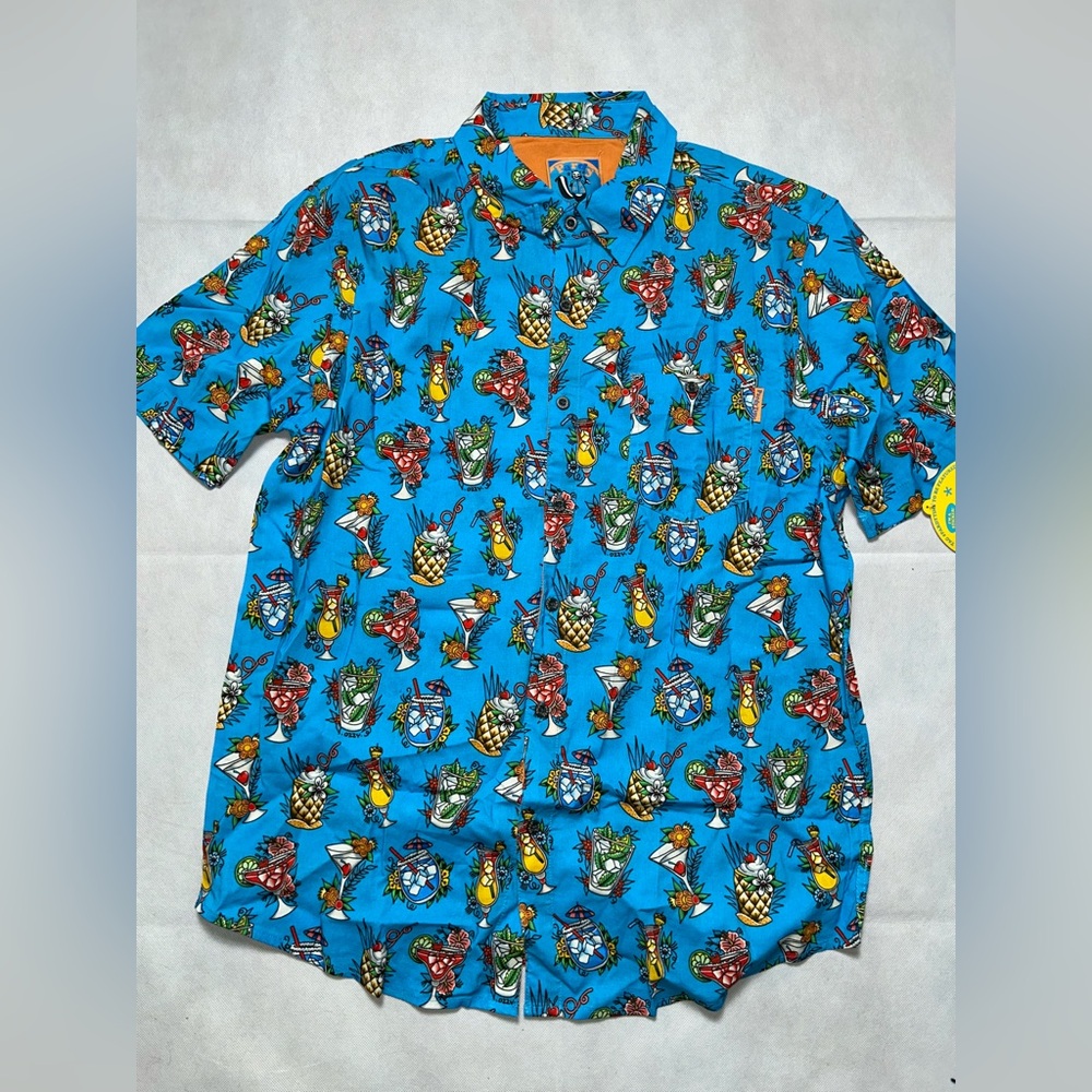 Pardy Time cotton and viscose Hawaiian style short sleeve shirt NWT size medium
